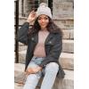 imageVICHYIE Womens Corduroy Shacket Blouses Button Down Shirts Pocket Long Sleeves Tops Jacket CoatsDark Grey