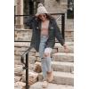 imageVICHYIE Womens Corduroy Shacket Blouses Button Down Shirts Pocket Long Sleeves Tops Jacket CoatsDark Grey
