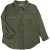 imageVICHYIE Womens Corduroy Shacket Blouses Button Down Shirts Pocket Long Sleeves Tops Jacket CoatsGreen