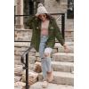 imageVICHYIE Womens Corduroy Shacket Blouses Button Down Shirts Pocket Long Sleeves Tops Jacket CoatsGreen