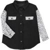 imageVICHYIE Womens Corduroy Shacket Blouses Button Down Shirts Pocket Long Sleeves Tops Jacket CoatsLeopardblack