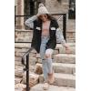 imageVICHYIE Womens Corduroy Shacket Blouses Button Down Shirts Pocket Long Sleeves Tops Jacket CoatsLeopardblack