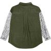imageVICHYIE Womens Corduroy Shacket Blouses Button Down Shirts Pocket Long Sleeves Tops Jacket CoatsLeopardgreen