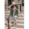 imageVICHYIE Womens Corduroy Shacket Blouses Button Down Shirts Pocket Long Sleeves Tops Jacket CoatsLeopardgreen