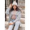 imageVICHYIE Womens Corduroy Shacket Blouses Button Down Shirts Pocket Long Sleeves Tops Jacket CoatsLight Grey