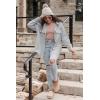 imageVICHYIE Womens Corduroy Shacket Blouses Button Down Shirts Pocket Long Sleeves Tops Jacket CoatsLight Grey