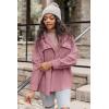 imageVICHYIE Womens Corduroy Shacket Blouses Button Down Shirts Pocket Long Sleeves Tops Jacket CoatsPink