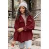 imageVICHYIE Womens Corduroy Shacket Blouses Button Down Shirts Pocket Long Sleeves Tops Jacket CoatsRed