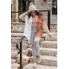 imageVICHYIE Womens Corduroy Shacket Blouses Button Down Shirts Pocket Long Sleeves Tops Jacket CoatsWhite Brown