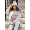 imageVICHYIE Womens Corduroy Shacket Blouses Button Down Shirts Pocket Long Sleeves Tops Jacket CoatsWhite Grey