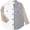 imageVICHYIE Womens Corduroy Shacket Blouses Button Down Shirts Pocket Long Sleeves Tops Jacket CoatsWhite Grey