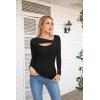 imageVICHYIE Womens Fashion Fall Clothes One Piece Cutout Tops Long Sleeve Ribbed Slim Fitted Shirts Tee TshirtsLongblack