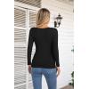 imageVICHYIE Womens Fashion Fall Clothes One Piece Cutout Tops Long Sleeve Ribbed Slim Fitted Shirts Tee TshirtsLongblack