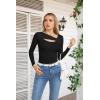 imageVICHYIE Womens Fashion Fall Clothes One Piece Cutout Tops Long Sleeve Ribbed Slim Fitted Shirts Tee TshirtsLongblack