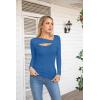 imageVICHYIE Womens Fashion Fall Clothes One Piece Cutout Tops Long Sleeve Ribbed Slim Fitted Shirts Tee TshirtsLongblue