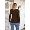 imageVICHYIE Womens Fashion Fall Clothes One Piece Cutout Tops Long Sleeve Ribbed Slim Fitted Shirts Tee TshirtsLongcoffee