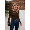 imageVICHYIE Womens Fashion Fall Clothes One Piece Cutout Tops Long Sleeve Ribbed Slim Fitted Shirts Tee TshirtsLongcoffee