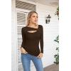 imageVICHYIE Womens Fashion Fall Clothes One Piece Cutout Tops Long Sleeve Ribbed Slim Fitted Shirts Tee TshirtsLongcoffee