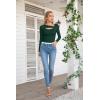 imageVICHYIE Womens Fashion Fall Clothes One Piece Cutout Tops Long Sleeve Ribbed Slim Fitted Shirts Tee TshirtsLongdark Green