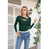imageVICHYIE Womens Fashion Fall Clothes One Piece Cutout Tops Long Sleeve Ribbed Slim Fitted Shirts Tee TshirtsLongdark Green