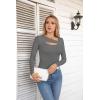 imageVICHYIE Womens Fashion Fall Clothes One Piece Cutout Tops Long Sleeve Ribbed Slim Fitted Shirts Tee TshirtsLongdark Grey