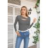 imageVICHYIE Womens Fashion Fall Clothes One Piece Cutout Tops Long Sleeve Ribbed Slim Fitted Shirts Tee TshirtsLongdark Grey