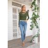 imageVICHYIE Womens Fashion Fall Clothes One Piece Cutout Tops Long Sleeve Ribbed Slim Fitted Shirts Tee TshirtsLonggreen