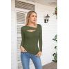 imageVICHYIE Womens Fashion Fall Clothes One Piece Cutout Tops Long Sleeve Ribbed Slim Fitted Shirts Tee TshirtsLonggreen