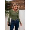 imageVICHYIE Womens Fashion Fall Clothes One Piece Cutout Tops Long Sleeve Ribbed Slim Fitted Shirts Tee TshirtsLonggreen