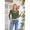 imageVICHYIE Womens Fashion Fall Clothes One Piece Cutout Tops Long Sleeve Ribbed Slim Fitted Shirts Tee TshirtsLonggreen