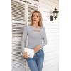 imageVICHYIE Womens Fashion Fall Clothes One Piece Cutout Tops Long Sleeve Ribbed Slim Fitted Shirts Tee TshirtsLonggrey