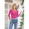 imageVICHYIE Womens Fashion Fall Clothes One Piece Cutout Tops Long Sleeve Ribbed Slim Fitted Shirts Tee TshirtsLonghot Pink