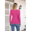 imageVICHYIE Womens Fashion Fall Clothes One Piece Cutout Tops Long Sleeve Ribbed Slim Fitted Shirts Tee TshirtsLonghot Pink