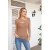 imageVICHYIE Womens Fashion Fall Clothes One Piece Cutout Tops Long Sleeve Ribbed Slim Fitted Shirts Tee TshirtsLongkhaki