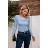 imageVICHYIE Womens Fashion Fall Clothes One Piece Cutout Tops Long Sleeve Ribbed Slim Fitted Shirts Tee TshirtsLonglight Blue