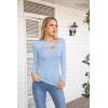 imageVICHYIE Womens Fashion Fall Clothes One Piece Cutout Tops Long Sleeve Ribbed Slim Fitted Shirts Tee TshirtsLonglight Blue