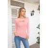 imageVICHYIE Womens Fashion Fall Clothes One Piece Cutout Tops Long Sleeve Ribbed Slim Fitted Shirts Tee TshirtsLonglight Pink