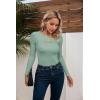 imageVICHYIE Womens Fashion Fall Clothes One Piece Cutout Tops Long Sleeve Ribbed Slim Fitted Shirts Tee TshirtsLongmoss Green