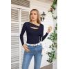 imageVICHYIE Womens Fashion Fall Clothes One Piece Cutout Tops Long Sleeve Ribbed Slim Fitted Shirts Tee TshirtsLongnavy