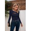 imageVICHYIE Womens Fashion Fall Clothes One Piece Cutout Tops Long Sleeve Ribbed Slim Fitted Shirts Tee TshirtsLongnavy
