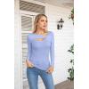 imageVICHYIE Womens Fashion Fall Clothes One Piece Cutout Tops Long Sleeve Ribbed Slim Fitted Shirts Tee TshirtsLongpurple Blue
