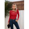 imageVICHYIE Womens Fashion Fall Clothes One Piece Cutout Tops Long Sleeve Ribbed Slim Fitted Shirts Tee TshirtsLongred