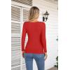 imageVICHYIE Womens Fashion Fall Clothes One Piece Cutout Tops Long Sleeve Ribbed Slim Fitted Shirts Tee TshirtsLongred