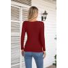 imageVICHYIE Womens Fashion Fall Clothes One Piece Cutout Tops Long Sleeve Ribbed Slim Fitted Shirts Tee TshirtsLongwine Red