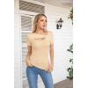 imageVICHYIE Womens Fashion Fall Clothes One Piece Cutout Tops Long Sleeve Ribbed Slim Fitted Shirts Tee TshirtsShortapricot