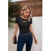 imageVICHYIE Womens Fashion Fall Clothes One Piece Cutout Tops Long Sleeve Ribbed Slim Fitted Shirts Tee TshirtsShortblack