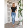 imageVICHYIE Womens Fashion Fall Clothes One Piece Cutout Tops Long Sleeve Ribbed Slim Fitted Shirts Tee TshirtsShortblack