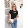 imageVICHYIE Womens Fashion Fall Clothes One Piece Cutout Tops Long Sleeve Ribbed Slim Fitted Shirts Tee TshirtsShortblack