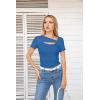 imageVICHYIE Womens Fashion Fall Clothes One Piece Cutout Tops Long Sleeve Ribbed Slim Fitted Shirts Tee TshirtsShortblue
