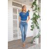imageVICHYIE Womens Fashion Fall Clothes One Piece Cutout Tops Long Sleeve Ribbed Slim Fitted Shirts Tee TshirtsShortblue